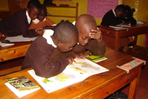 Books for the children include atlases, dictionaries and reading books.
