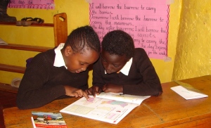 Books for the children include atlases, dictionaries and reading books.